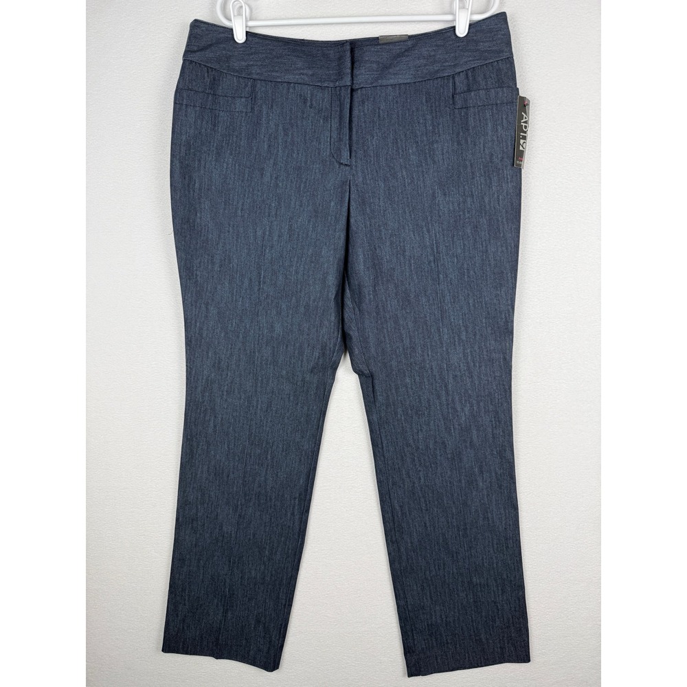 NEW Apt 9 Dress Pants Womens 18 Dark Blue Ava Fit Curvy Straight Leg Office